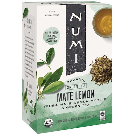 Numi Organic Tea Mate Lemon, Box, Caffeinated, 108 PK 10250